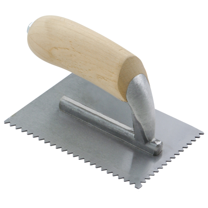 Picture of 1/4" x 3/16" V-Notch Midget Trowel with Wood Handle