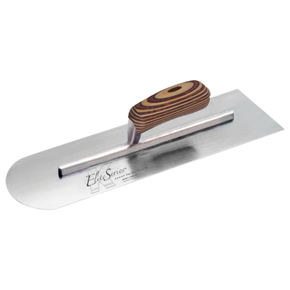 Picture of Elite Series Five Star™ 14" x 4" Carbon Steel Round Front/Square Back Trowel with Laminated Wood Handle