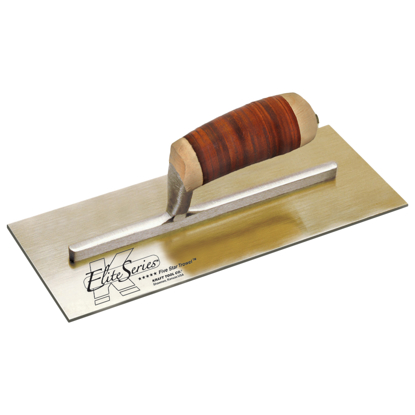Picture of Elite Series Five Star™ 11-1/2" x 4-3/4" Golden Stainless Steel Plaster Trowel with Leather Handle