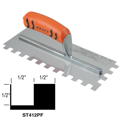 Picture of 1/2" x 1/2" x 1/2" Square Notch Trowel with ProForm® Handle in Case Cut Box