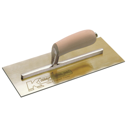 Picture of 11-1/2" x 4-1/2" Golden Stainless Steel Finish Trowel with Camel Back Wood Handle