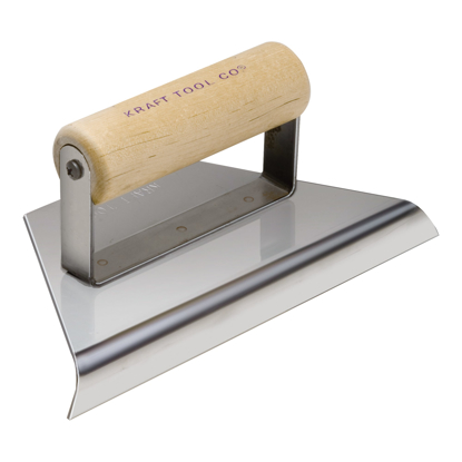 Picture of 1/2" R Stainless Steel Tapered Hand Edger 8" to 3" x 4" with Wood Handle