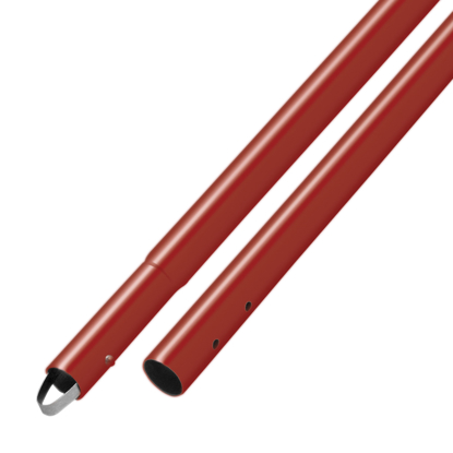 Picture of 6' Red Powder Coated Aluminum Swaged Button Handle - 1-3/4" Diameter
