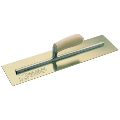 Picture of 18" x 5" Golden Stainless Steel Cement Trowel with Camel Back Wood Handle