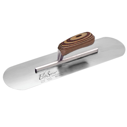 Picture of Elite Series Five Star™ 20" x 4" Carbon Steel Pool Trowel with Laminated Wood Handle on a Long Shank