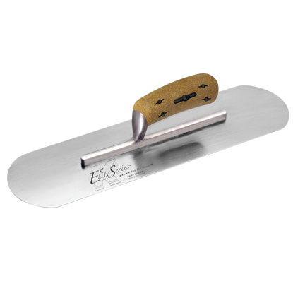 Picture of Elite Series Five Star™ 20" x 5" Carbon Steel Pool Trowel with Cork Handle on a Short Shank