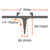 Picture of 36" x 4" Straight Arrow Control Joint Groover with 1-3/4" Deep Bit