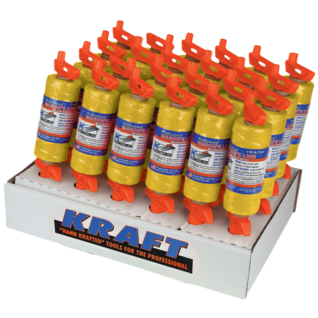 Picture of Yellow Braided Nylon Mason's Line - 500' EZ-Winder Display (Qty 24)